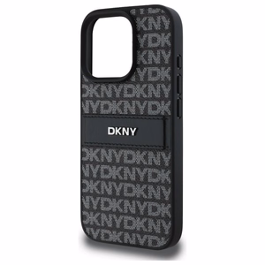 DKNY Texture Pattern Tonal Stripe iPhone 16 Pro:lle Suojakuori - Musta