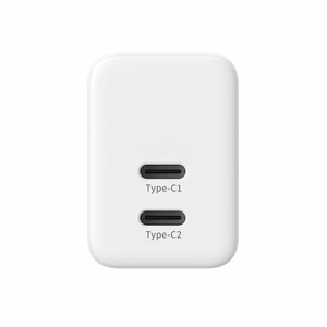 Crong Ultra Compact GaN -seinälaturi, 2 × USB-C, 35 W, PD 3.0, PPS, valkoinen
