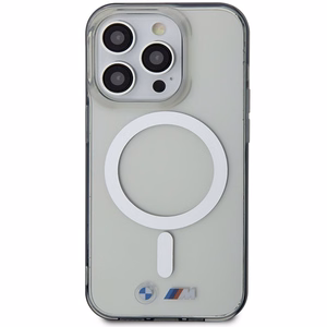 BMW BMHMP14LHCRS Suojakuori iPhone 14 Pro 6.1" läpinäkyvä hardcase Silver Ring MagSafe