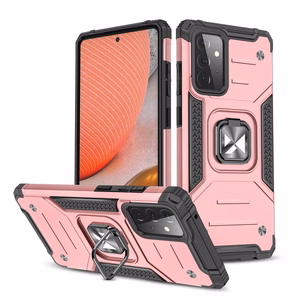 Wozinsky Ring Armor Case Kickstand Kova Rugged Cover Samsung Galaxy A72 4G vaaleanpunainen vaaleanpunainen