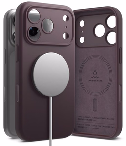 Ringke MagSafe -silikonisuojakuori laitteelle iPhone 18 Pro – tummankirsikanpunainen