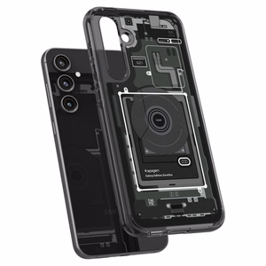 Spigen Ultra Hybrid Suojakuori Samsung Galaxy S23 FE:lle - Dark Gray (Zero One Pattern)