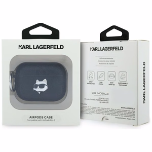 Karl Lagerfeld Monogram Choupette Head Suojakuori AirPods Pro 3:lle musta