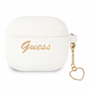 Guess GUA3LSCHSH AirPods 3:n suojus valkoinen/valkoinen Silikoni Charm Heart Collection -mallisto