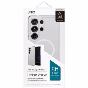Uniq LifePro Xtreme suojakuori Samsung Galaxy S26 Ultra:lle Magclick-latauksella läpinäkyvä