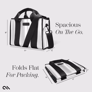 Case-Mate Mini Travel Tote Bag vettä hylkivä matkaolkalaukku, Silver Chrome