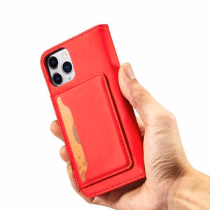Magneettikorttikotelo iPhone 12 Pro Kotelo kortti lompakko kortinhaltija Punainen