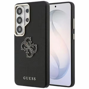 Guess suojakuori Grained Big 4G Metal Logo Samsung Galaxy S26 Ultra:lle musta