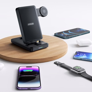 Joyroom JR-WQS02 iPhone AirPods Apple Watch 4in1 latausteline taitettava - musta