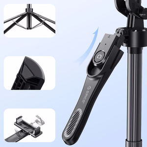 Selfiekeppi Orico SPN185 1/4 tuuman jalusta puhelinkameralle 360 asteen käännöllä Bluetooth 5.2 - musta