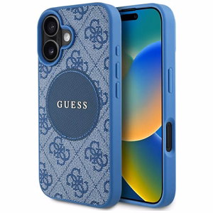 Guess 4G Circle Classic Logo MagSafe Suojakuori iPhone 16:lle - sininen