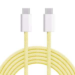 Krüger&Matz Basic USB-C–USB-C-kaapeli, 60 W, 1,5 m, keltainen