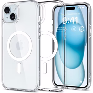 Spigen Ultra Hybrid Mag Suojakuori MagSafella iPhone 15:lle - Valkoinen