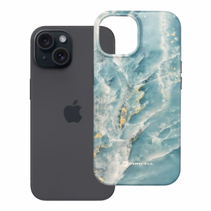 Case for iPhone 15 Forcell F-Protect Mirage compatible with Magsafe Military Drop-Test green marble