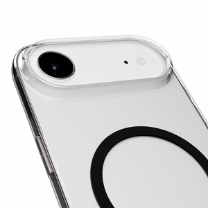 Puro Lite Mag TPU+PC suojakuori MagSafe-yhteensopiva iPhone 17 Air:lle - läpinäkyvä mustalla renkaalla