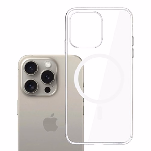 3mk Clear MagCase Suojakuori Apple iPhone 15 Pro Max:lle - läpinäkyvä