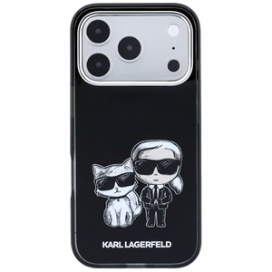 Karl Lagerfeld Smooth Karl & Choupette Bodies Sketch -suojakuori laitteelle iPhone 18 Pro Max / 17 Pro Max, MagSafe-yhteensopiva – musta