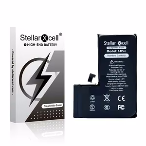 StellarXcell Diagnostic -akku Apple iPhone 14 Pro -puhelimeen, 3200 mAh (vakiokapasiteetti + laadukas BMS-kopio)