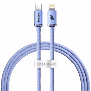 USB Cable Baseus "CAJY000205" Violet "Type-C / Lightning" 200cm (up to 20W)