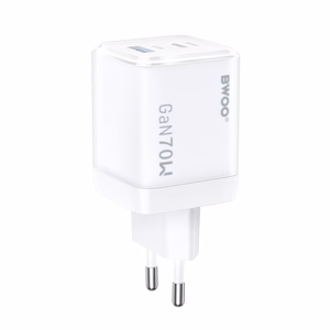 BWOO GaN wall charger CDA224 QC 70W 1 x USB 1 x USB-C, white