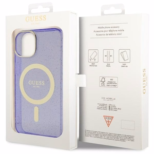 Guess GUHMP14MHCMCGU iPhone 14 Plus 6.7 violetti/violetti suojakuori Glitter Gold MagSafe