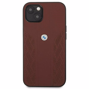 BMW Leather Curve rei'itetty kotelo iPhone 13 - punainen