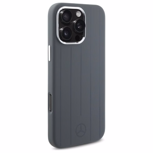 Mercedes Silikoninen Vertical Tonal Stripes MagSafe suojakuori iPhone 16 Pro Max:lle - harmaa