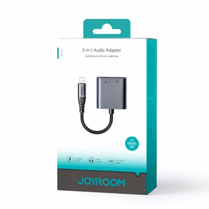 Joyroom SY-L01 Lightning - Lightning / 3,5 mm minijack DAC-sovitin 2in1 - musta