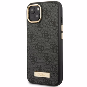 Guess GUHMP14MU4GPRK iPhone 14 Plus 6.7 "musta / musta kova kotelo 4G Logo Plate MagSafe
