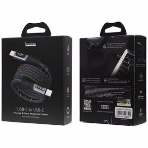 USB-C / USB-C Audi 2.0 kaapeli 20V 3A 60W - musta