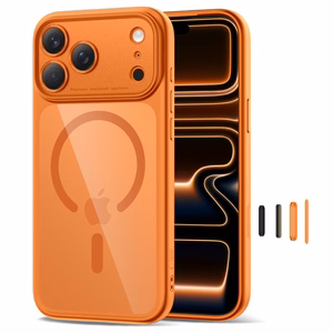 Tech-Protect Magpeak MagSafe CC Suojakuori iPhone 17 Pro:lle - Läpinäkyvä oranssi