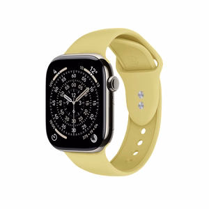 Crong Liquid ranneke Apple Watch 38 / 40 / 41 / 42 mm -kellolle, oljenkeltainen