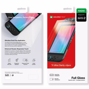AmazingThing Radix Full Glass Karkaistu lasi Nintendo Switch 2:lle (2 kpl)