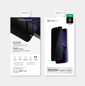 AmazingThing Titan Vision 7 Tempered Glass for iPhone 17 Pro Privacy