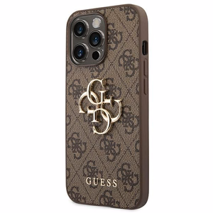 Guess 4G Big Metal Logo kotelo iPhone 14 Pro - ruskea