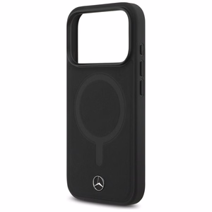 Mercedes Plain Smooth Nahkainen MagSafe Suojakuori iPhone 17 Pro:lle - Musta