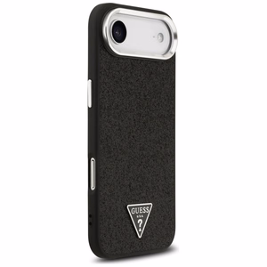 Guess Glitter Triangle Logo MagSafe -suojakuori iPhone 17 Air - musta