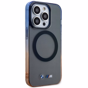BMW BMHMP14LHTGE Suojakuori iPhone 14 Pro 6.1" harmaa/harmaa hardcase Gradient Bumper MagSafe