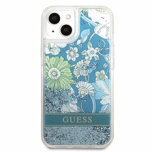 Guess GUHCP13SLFLSN iPhone 13 mini 5.4" vihreä/vihreä kovakotelo Kukka Nestemäinen Glitteri