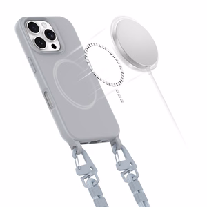 Tech-Protect MagNecklace MagSafe Suojakuori kaulanauhasolmulla iPhone 16 Pro:lle - Harmaa