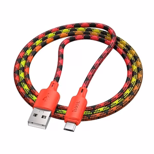 Hoco USB-A - Micro USB -kaapeli 2,4A 1 m liukuvari punainen