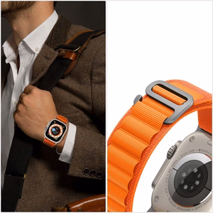 Tech-Protect Nylon Pro ranneke Apple Watch 4/5/6/7/8/9/SE/Ultra 1/2 (42/44/45/49 mm) sotilassvihreä