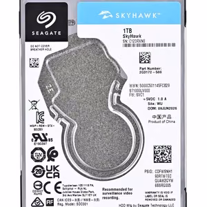Seagate SkyHawk – sisäinen kiintolevy, 1 Tt, 5400 RPM, 128 MB, 2.5-inch, SATA III