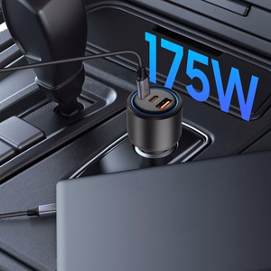 CC04 3-porttinen PD175W auton laturi - Musta
