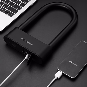 Rockbros 32210818001 SMART pyöränlukko sormenjälkilukijalla ja Bluetooth-yhteydellä - musta