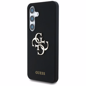 Guess Silikoninen Big 4G Logo Bottom Script Suojakuori Samsung Galaxy S25:lle - musta