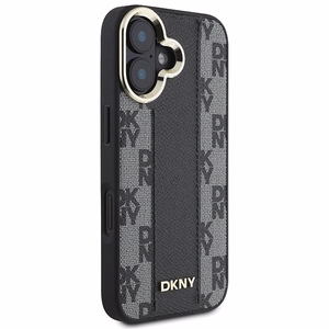 DKNY Checkered Pattern Magsafe iPhone 16:lle Suojakuori - Musta