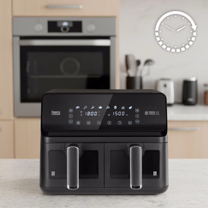 TEESA AIR FRYER DUAL POT XXL -kiertoilmakypsennin, 8 l, 2700 W