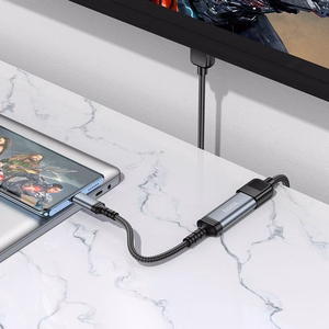 Hoco UA43A USB-C – HDMI Naaras Sovitin 4K 30Hz 0,2m Teräksenharmaa