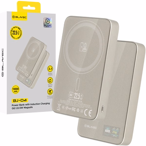 Blavec Power Bank 10000mAh BJ-04 Slim 13,5mm - Type C - 22,5W magnetic Magsafe 3 in 1 (PBBJ04-MC10GD) gold glass